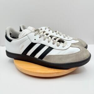 Adidas Samba Mens Size 11 White Black Classic Outdoor Lace-up Athletic Sneaker